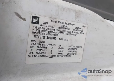 2006 Chevrolet Express Work Van from USA, damaged, VIN 1GCFG15T161126319